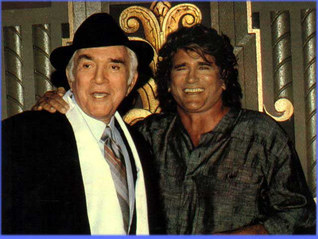 Lorne Greene and Michael Landon